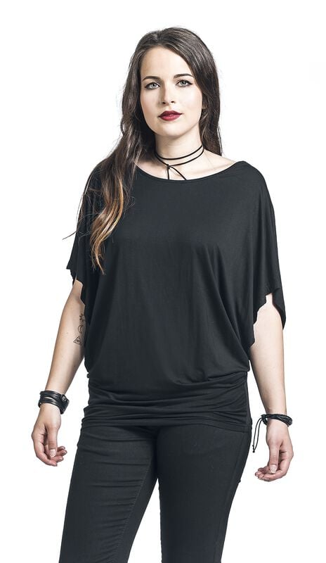 Gothicana By Emp "Lace Back Bat Wings" T-Shirt Black By Gothicana By EMP