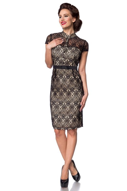 gothicana by emp "Lace Dress" Midi Dress black-beige by Belsira
