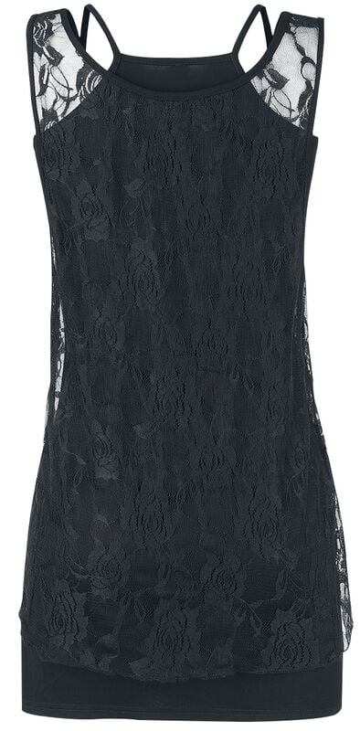 Gothicana By Emp "Laced 2 In 1 Top" Top Black By Forplay