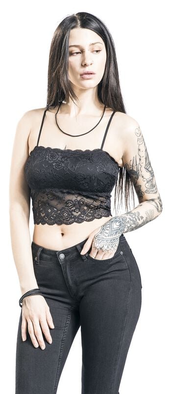 Gothicana By Emp "Laced Bandeau Top" Top Black By Forplay