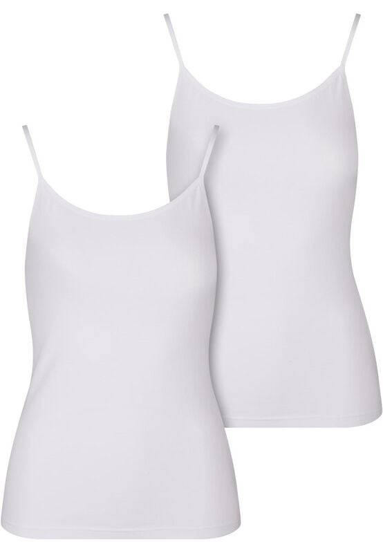 gothicana by emp "Ladies' Basic Cotton Vest (2-pack)" Top white by Urban Classics