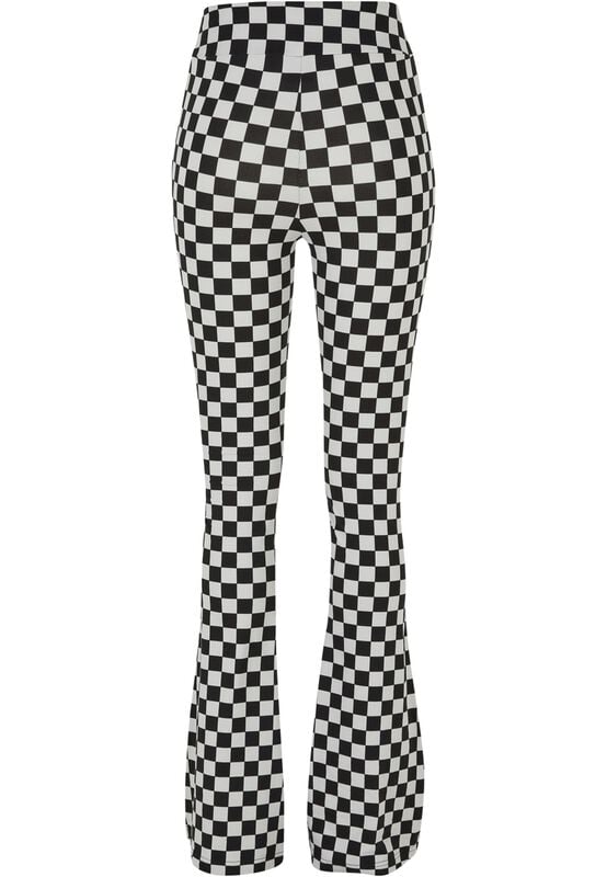 Gothicana By Emp "Ladies’ Checked Boot Cut Leggings" Leggings Black-white By Urban Classics