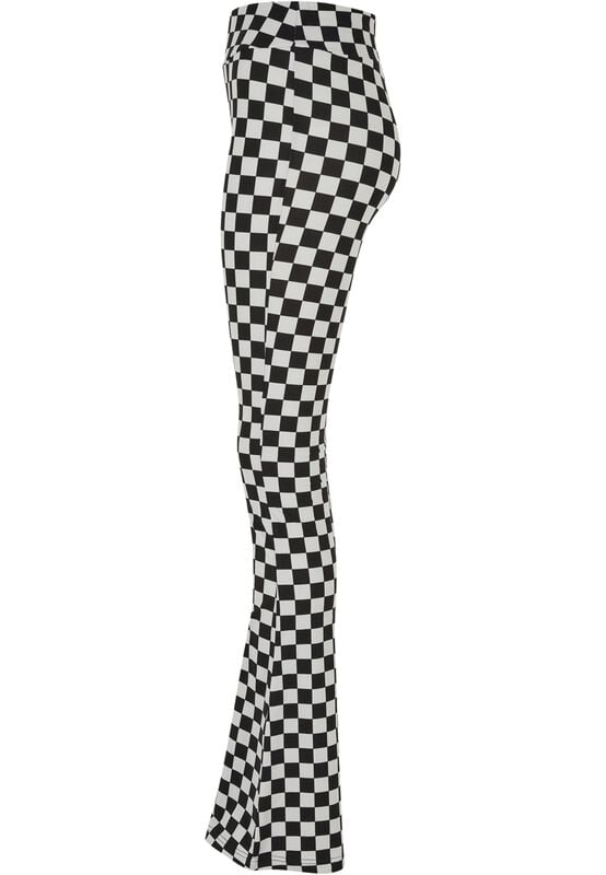Gothicana By Emp "Ladies’ Checked Boot Cut Leggings" Leggings Black-white By Urban Classics