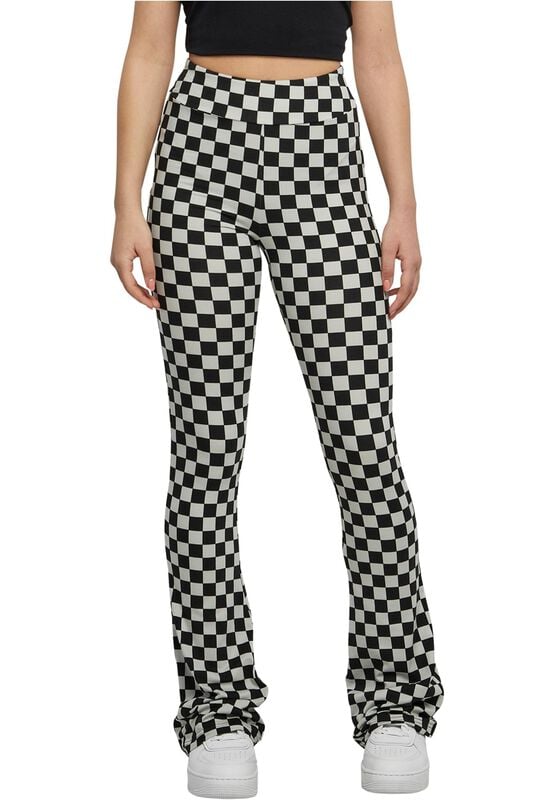 Gothicana By Emp "Ladies’ Checked Boot Cut Leggings" Leggings Black-white By Urban Classics