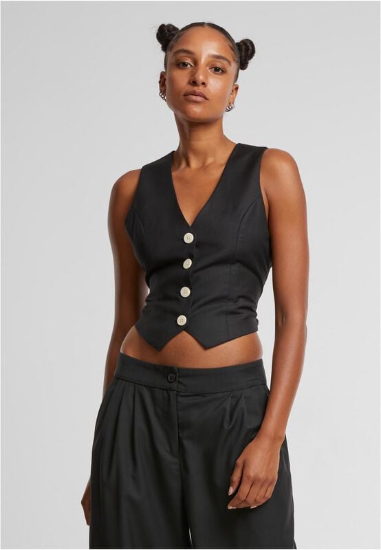 Gothicana By Emp "Ladies' Classic Waistcoat" Vest Black By Urban Classics