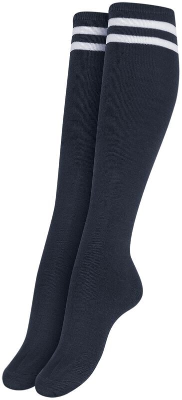 Gothicana By Emp "Ladies College Socks 2-Pack" Knee Socks Navy By Urban Classics
