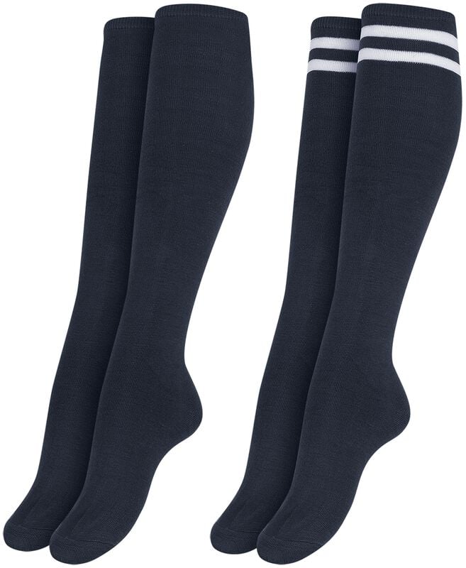gothicana by emp "Ladies College Socks 2-Pack" Knee Socks navy by Urban Classics
