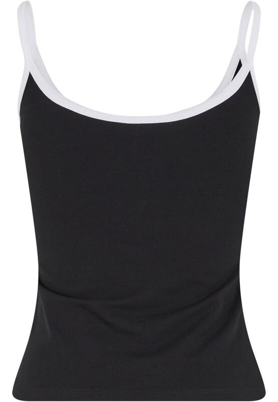 Gothicana By Emp "Ladies' Contrast Basic Top (2-pack)" Top Black-white By Urban Classics