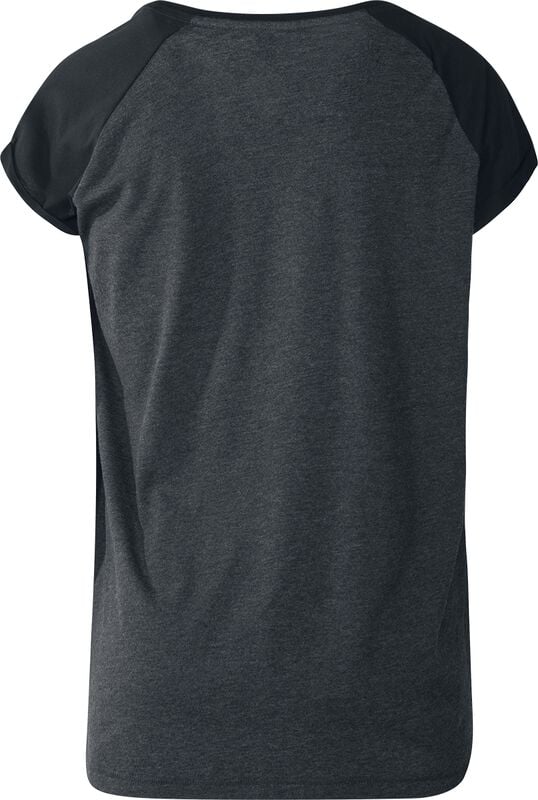 Gothicana By Emp "Ladies Contrast Raglan Tee" T-Shirt Charcoal-black By Urban Classics