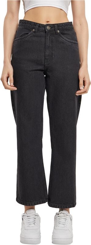 gothicana by emp "Ladies Cropped Straight Leg Denim Trousers" Jeans black by Urban Classics