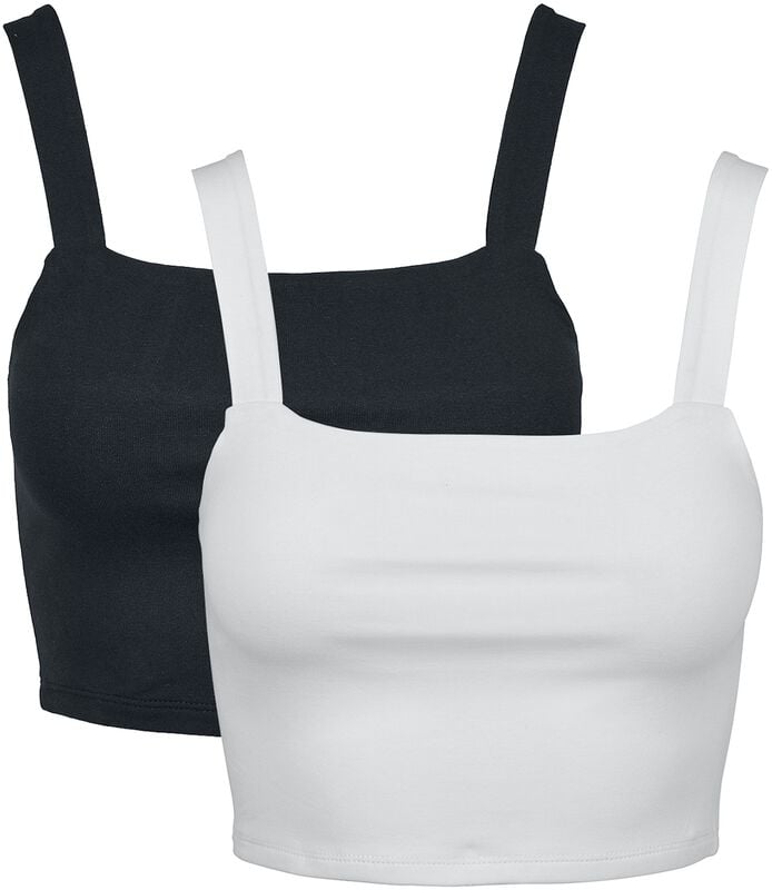 gothicana by emp "Ladies Cropped Top Double Pack" Top black-white by Urban Classics