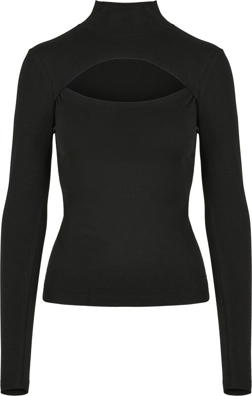 gothicana by emp "Ladies Cut-Out Turtleneck Longsleeve" Long-sleeve Shirt black by Urban Classics