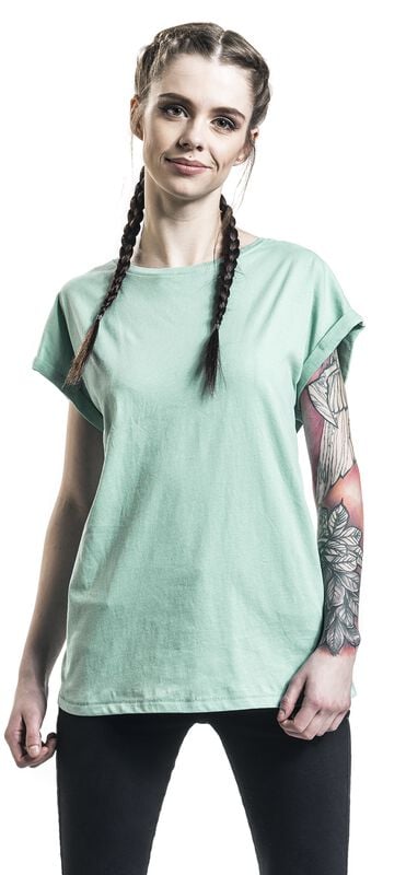 Gothicana By Emp "Ladies Extended Shoulder Tee" T-Shirt Mint By Urban Classics