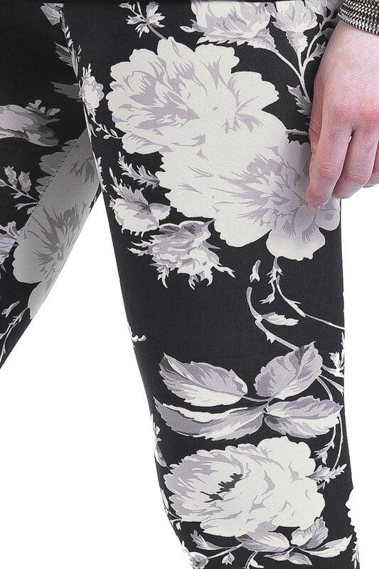 Gothicana By Emp "Ladies Flower Leggings" Leggings Black By Urban Classics