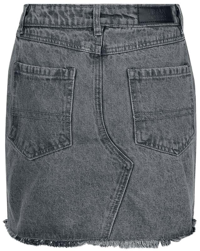 Gothicana By Emp "Ladies Heavy Mini Denim Skirt" Mini Skirt Grey By Urban Classics