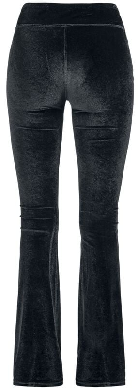 Gothicana By Emp "Ladies High-Waist Velvet Boot-Cut Leggings" Leggings Black By Urban Classics