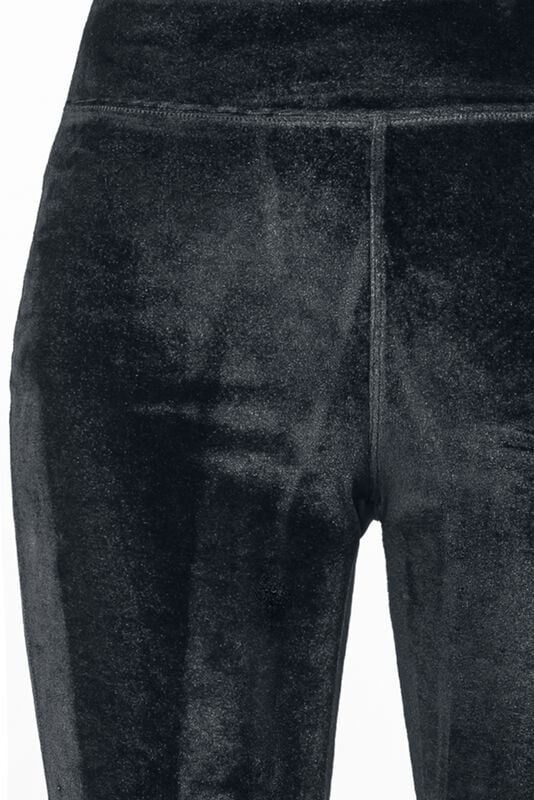 Gothicana By Emp "Ladies High-Waist Velvet Boot-Cut Leggings" Leggings Black By Urban Classics