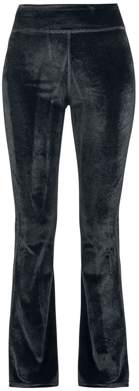 gothicana by emp "Ladies High-Waist Velvet Boot-Cut Leggings" Leggings black by Urban Classics