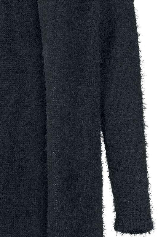 Gothicana By Emp "Ladies Hooded Feather Cardigan" Cardigan Black By Urban Classics