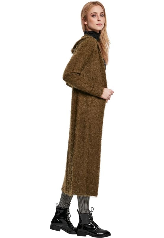 Gothicana By Emp "Ladies Hooded Feather Cardigan" Cardigan Olive By Urban Classics