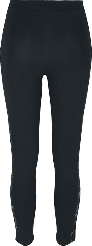 Gothicana By Emp "Ladies Lace Striped Leggings" Leggings Black By Urban Classics