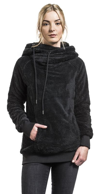 Gothicana By Emp "Ladies Long Teddy Hoodie" Hoodie Black By Urban Classics