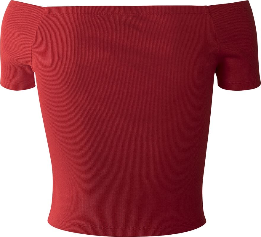 Gothicana By Emp "Ladies Off Shoulder Rib Tee" T-Shirt Red By Urban Classics