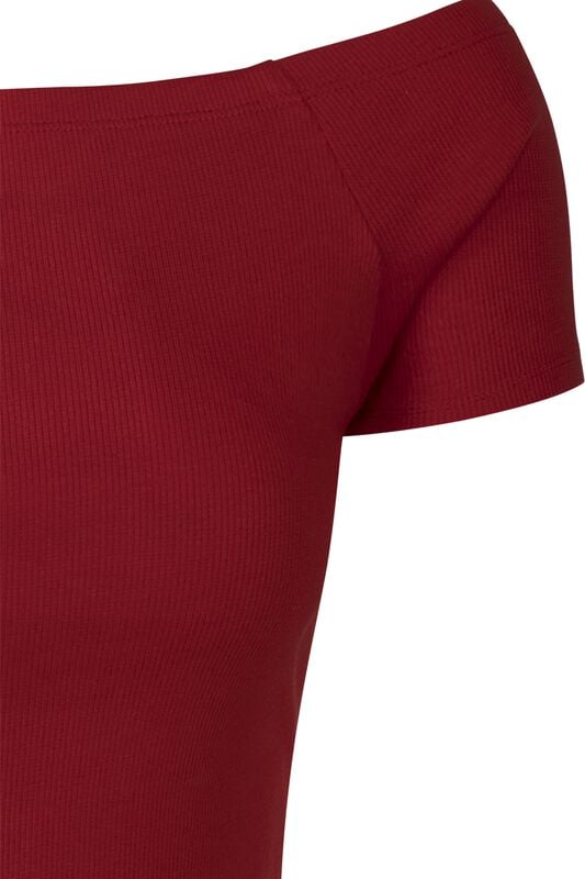 Gothicana By Emp "Ladies Off Shoulder Rib Tee" T-Shirt Red By Urban Classics