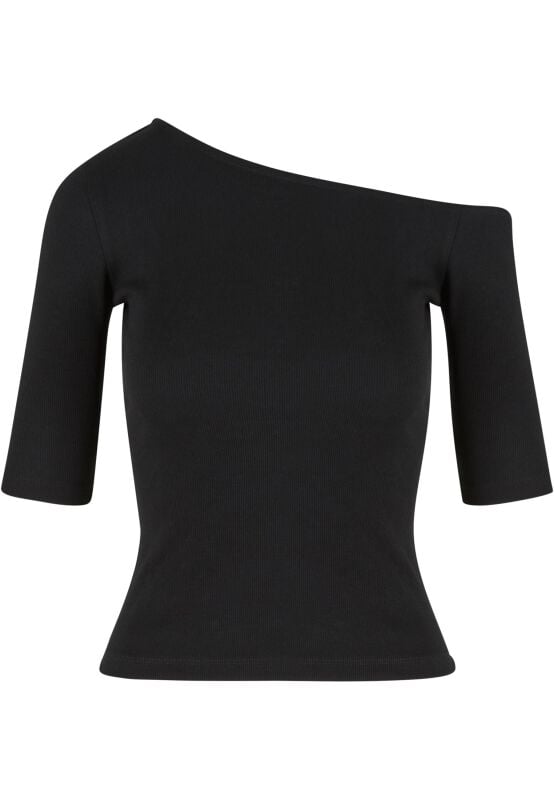 gothicana by emp "Ladies Organic Asymmetric Rib T-shirt" Long-sleeve Shirt black by Urban Classics