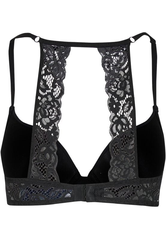 Gothicana By Emp "Ladies' Padded Bra With Lace Details" Bra Black By Urban Classics