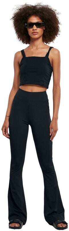 Gothicana By Emp "Ladies’ Recycled High-waist Flared Leggings" Leggings Black By Urban Classics