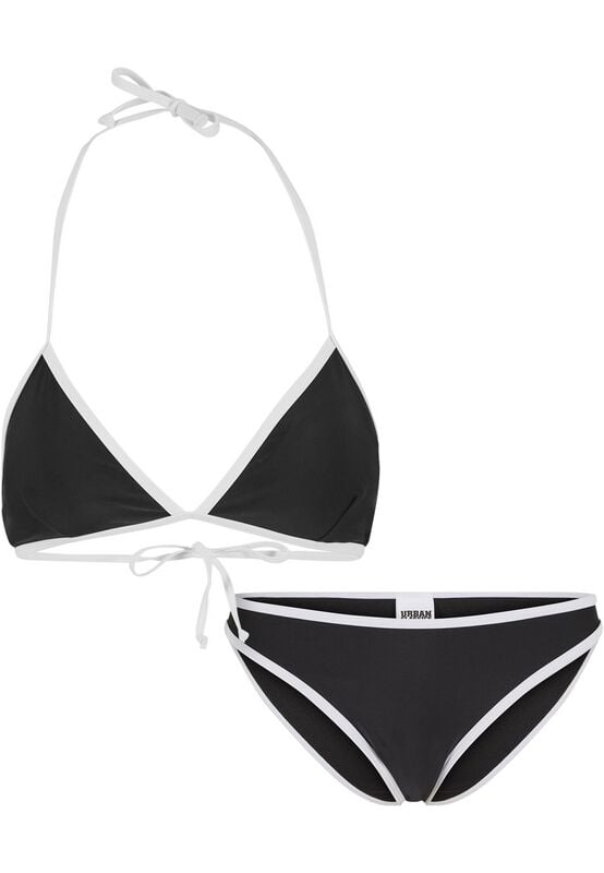 gothicana by emp "Ladies' Retro Triangle Bikini" Bikini Set black-white by Urban Classics