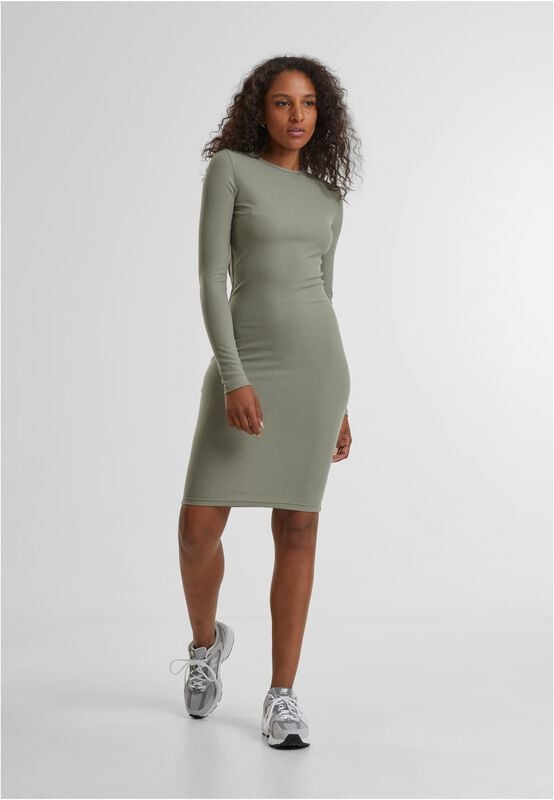 Gothicana By Emp "Ladies Rib Dress" Mini Dress Olive By Urban Classics