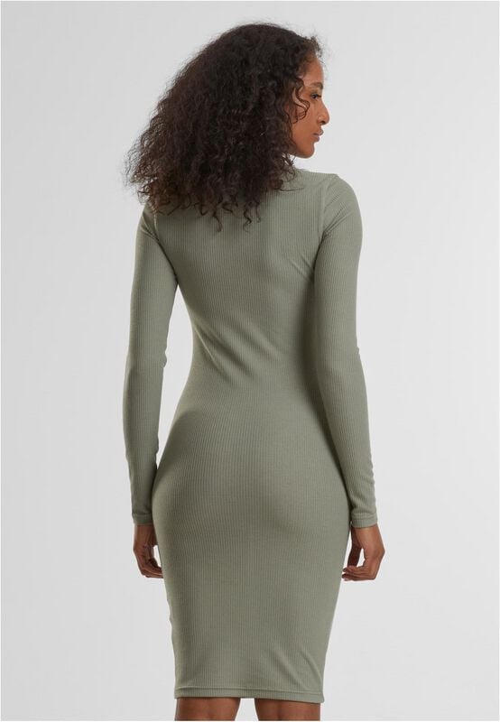 Gothicana By Emp "Ladies Rib Dress" Mini Dress Olive By Urban Classics