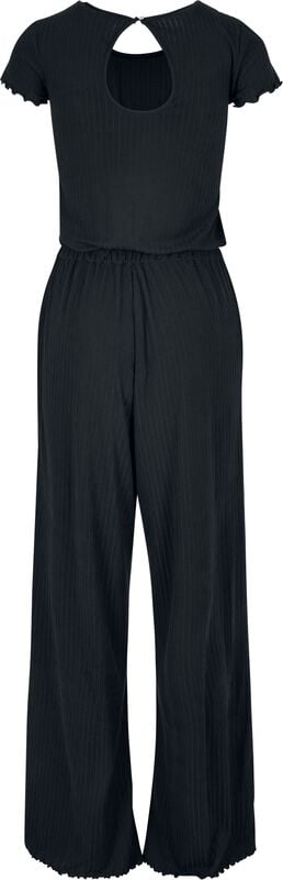 Gothicana By Emp "Ladies’ Rib Wide-leg Jumpsuit" Jumpsuit Black By Urban Classics