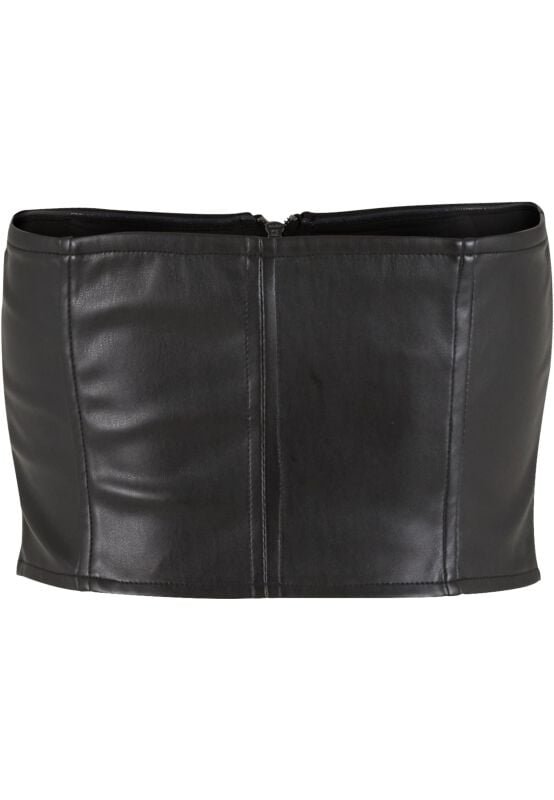 Gothicana By Emp "Ladies Synthetic Leather Bandeau Top" Top Black By Urban Classics