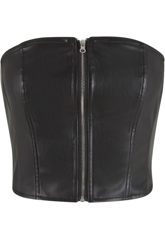 gothicana by emp "Ladies Synthetic Leather Bandeau Top" Top black by Urban Classics
