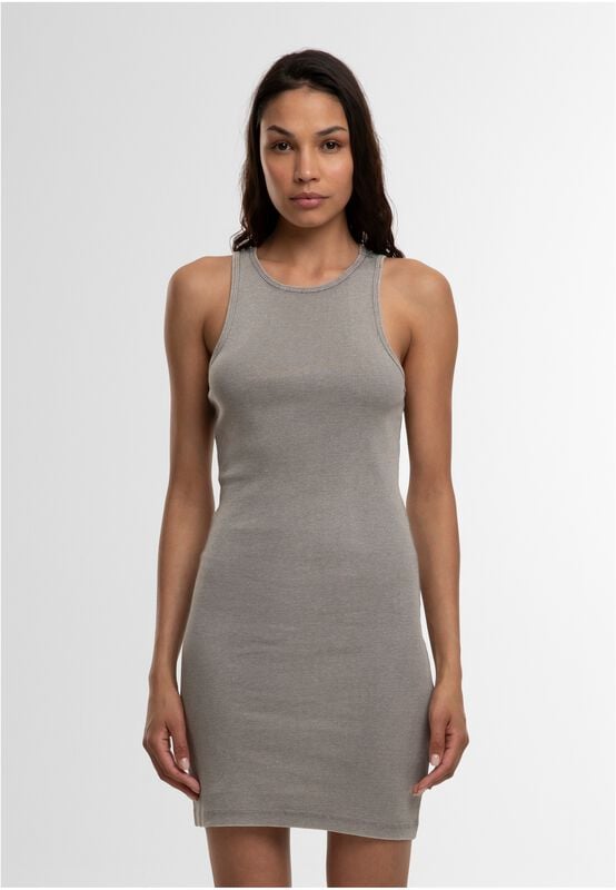 Gothicana By Emp "Ladies' Washed Look Ribbed Jersey Dress" Mini Dress Grey By Urban Classics