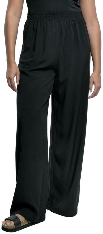Gothicana By Emp "Ladies’ Wide-leg Viscose Trousers" Cloth Trousers Black By Urban Classics