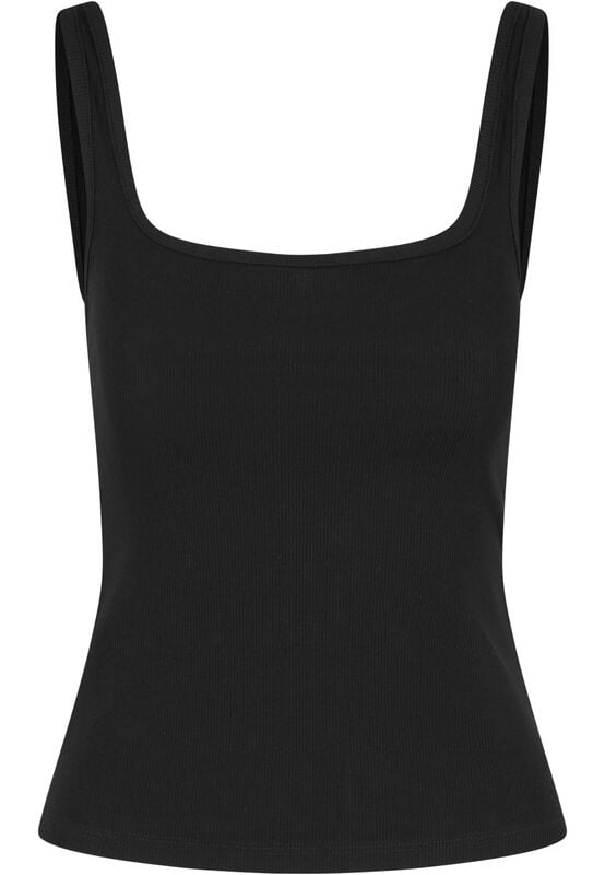 Gothicana By Emp "Ladies' Wide Neck Rib Top (2-pack)" Top Black By Urban Classics