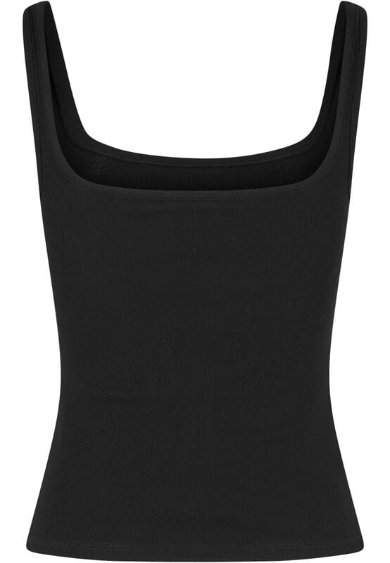 Gothicana By Emp "Ladies' Wide Neck Rib Top (2-pack)" Top Black By Urban Classics