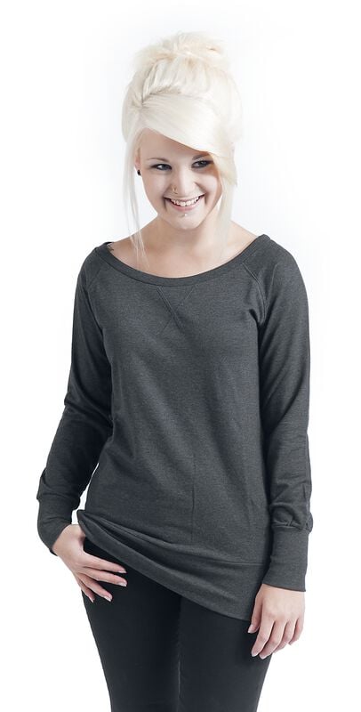 Gothicana By Emp "Ladies Wideneck Crewneck" Sweatshirt Charcoal By Urban Classics