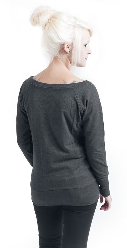 Gothicana By Emp "Ladies Wideneck Crewneck" Sweatshirt Charcoal By Urban Classics