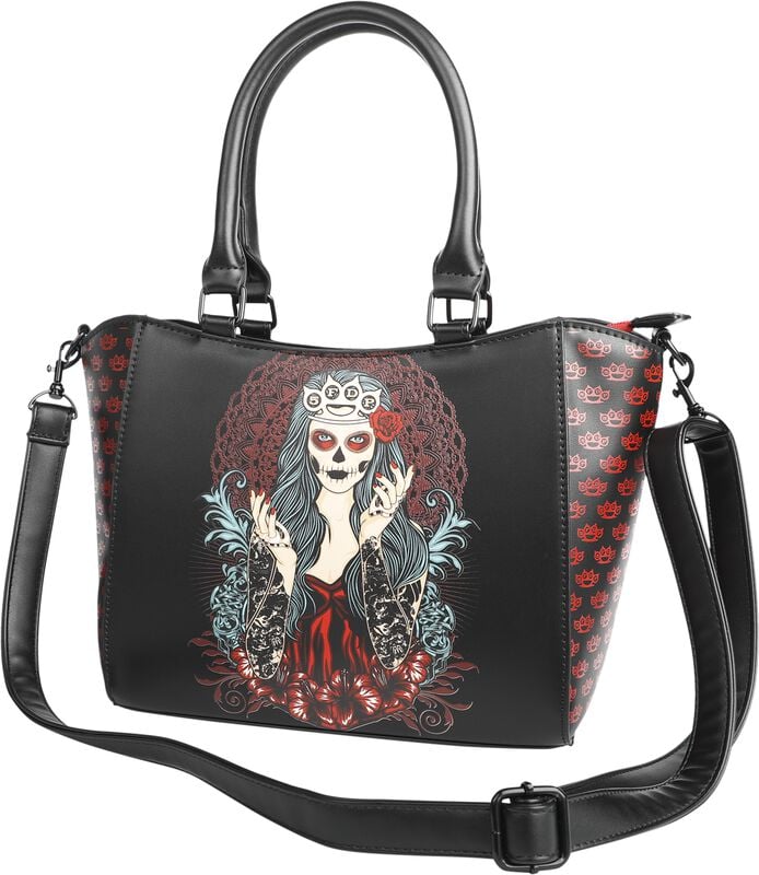 gothicana by emp "Lady Muerta" Handbag black-red by Five Finger Death Punch