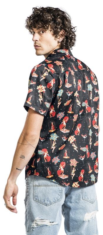 Gothicana By Emp "Las Vegas" Short-sleeved Shirt Black By Rockin'gent