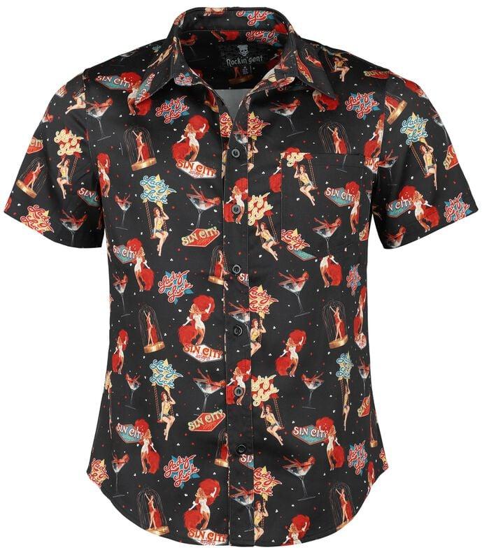 gothicana by emp "Las Vegas" Short-sleeved Shirt black by Rockin'gent