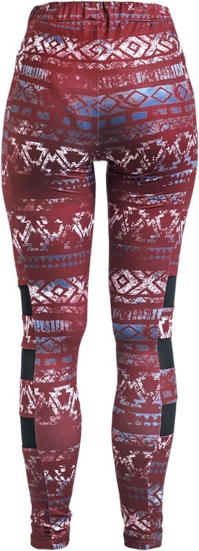 Gothicana By Emp "Leggings With Aztec Print" Leggings Red By RED By EMP
