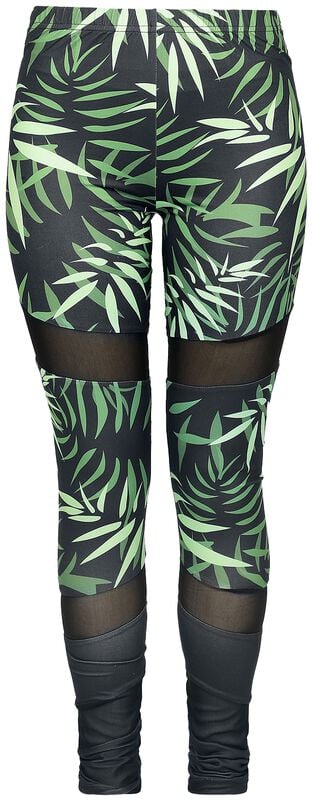 gothicana by emp "Leggings with bamboo print and mesh inserts" Leggings black-green by RED by EMP