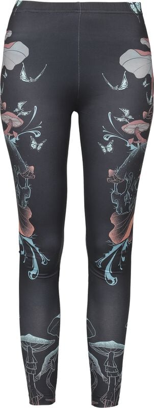gothicana by emp "Leggings with Skull and Mushroom Print" Leggings black by Full Volume by EMP