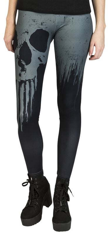 Gothicana By Emp "Leggings With Skull Print" Leggings Black By Black Premium By EMP
